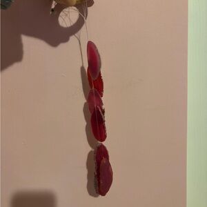 Pink Agate Hanging Wall Decor - Wind Chime made of stained glass